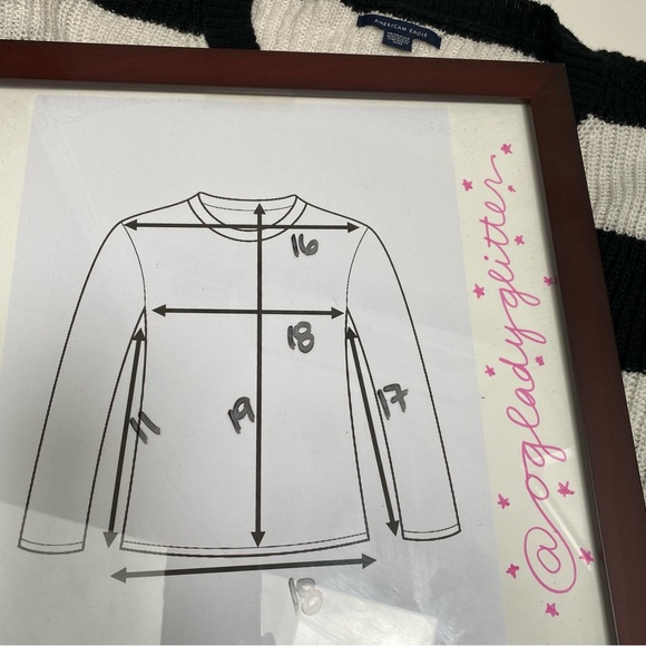 American Eagle Black and White Rugby Sweater - Picture 7 of 12